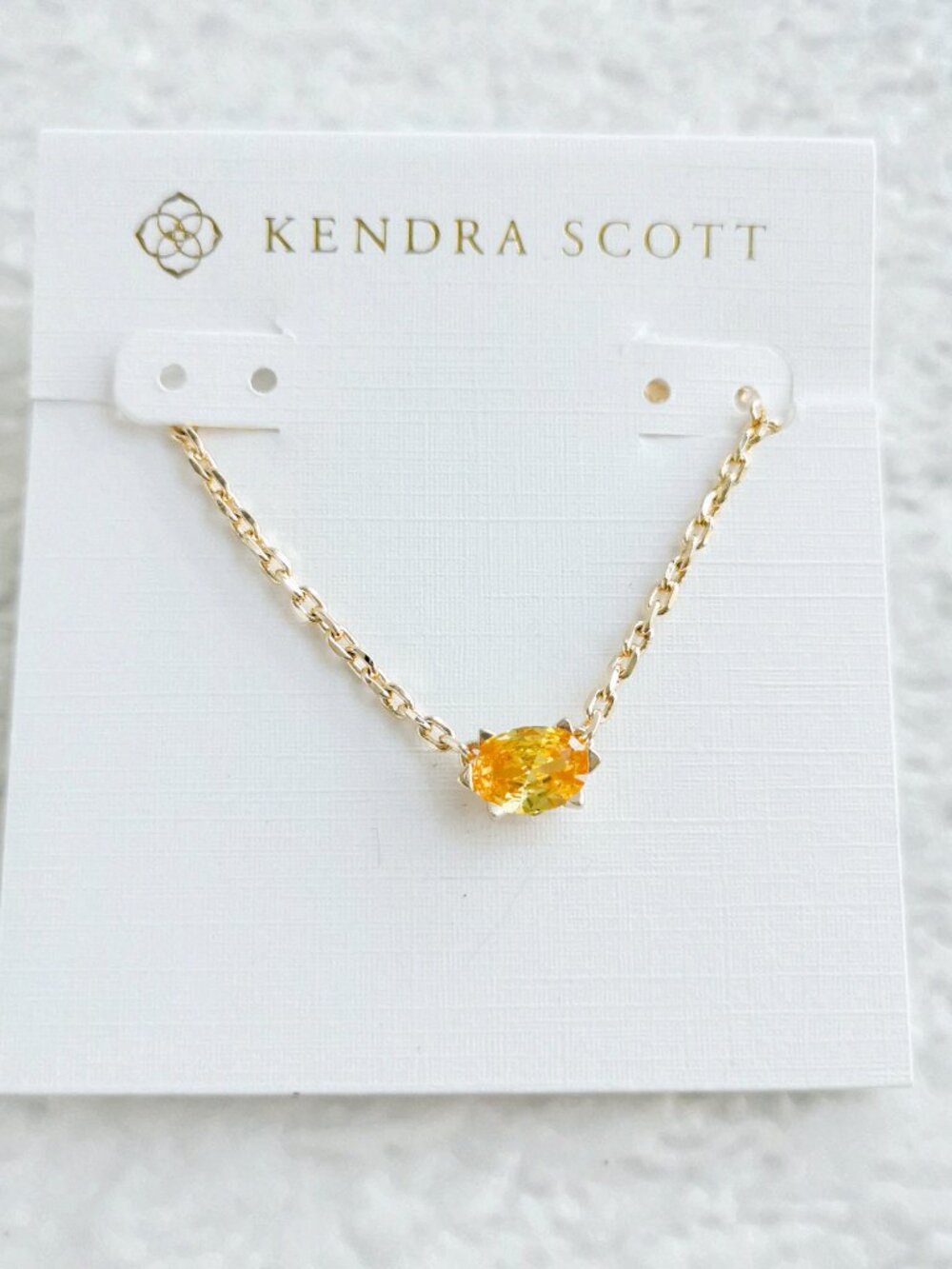 Kendra Scott Cailin Golden Yellow Crystal Gold Necklace NEW
